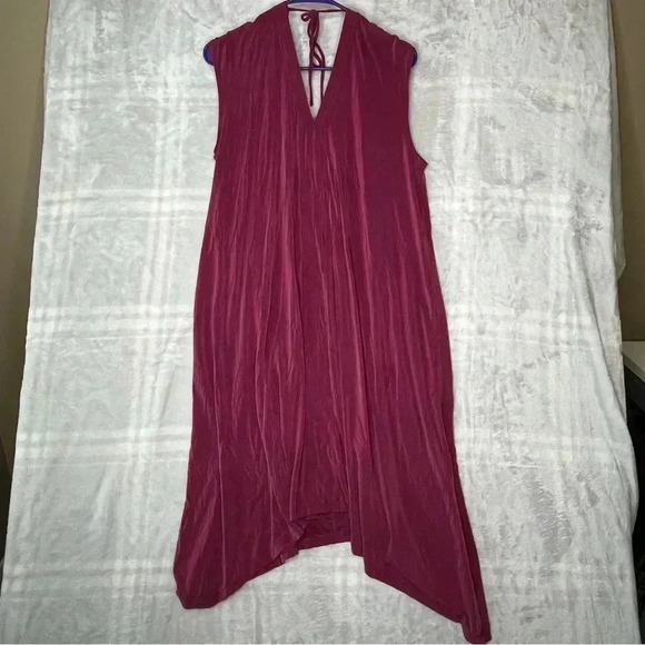 Anthropologie eri + ali Boho Stretch Handkerchief Hem Tunic Swing Midi Dress S - Picture 3 of 4